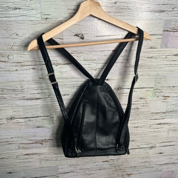 DEREK ALEXANDER  Leather Sling Backpack Zip Straps - Picture 6 of 15